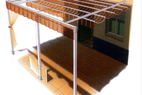 Toldo plano palilleria estructura simple